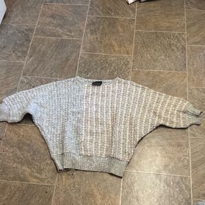 Women's Gray and Cream Sweater